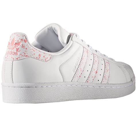 weiße adidas schuhe mit rosa streifen